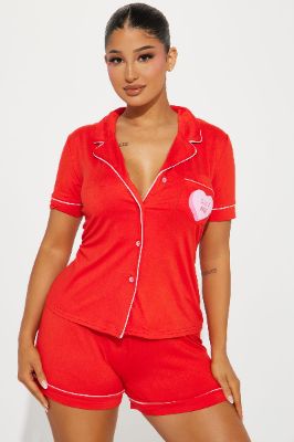 Luv Me PJ Short Set - Red sold by Fashion Nova