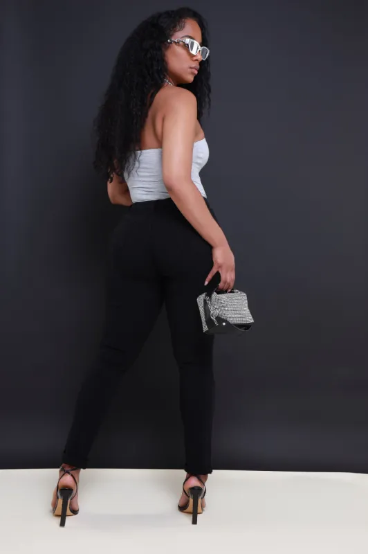 Blacklist Butt Lifting Mid Rise Stretchy Jeans - Black sold by Swankaposh