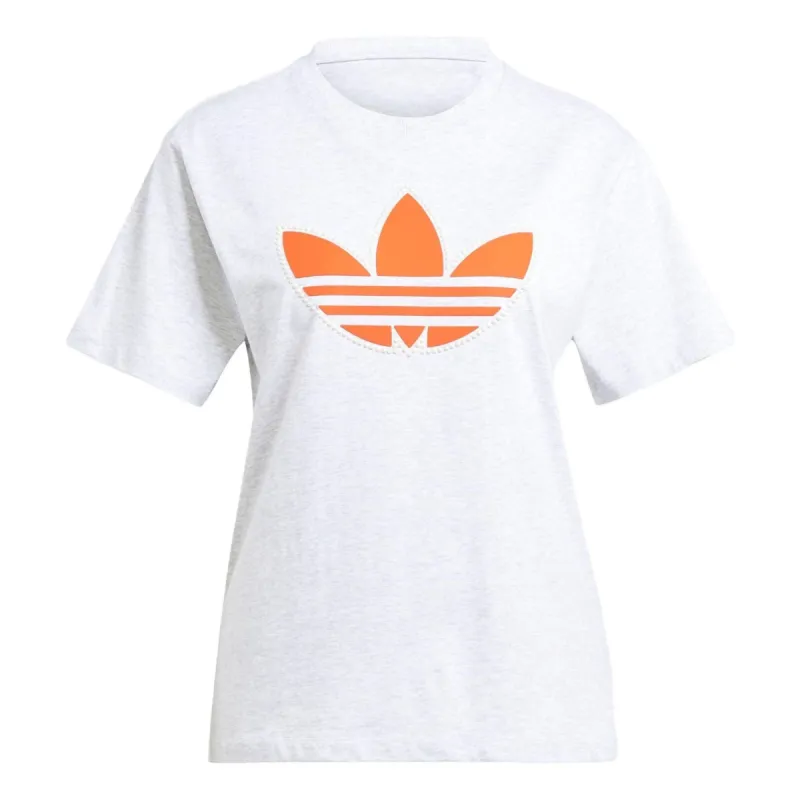 (WMNS) adidas originals Pearl Trefoil Logo T-Shirt 'White' IL2424 sold by KicksCrew