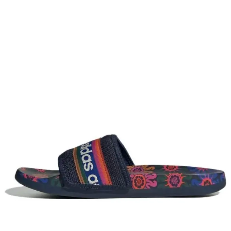 WMNS) adidas Adilette Comfort Slide 'Floral - Night Indigo