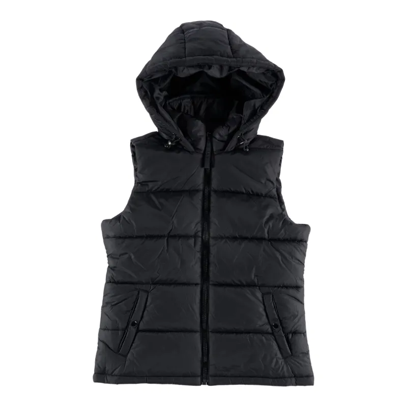 【DEARMINE】Enough Hood Padded Vest White Duck Down Padded Winter Warm Vest Men Hooded