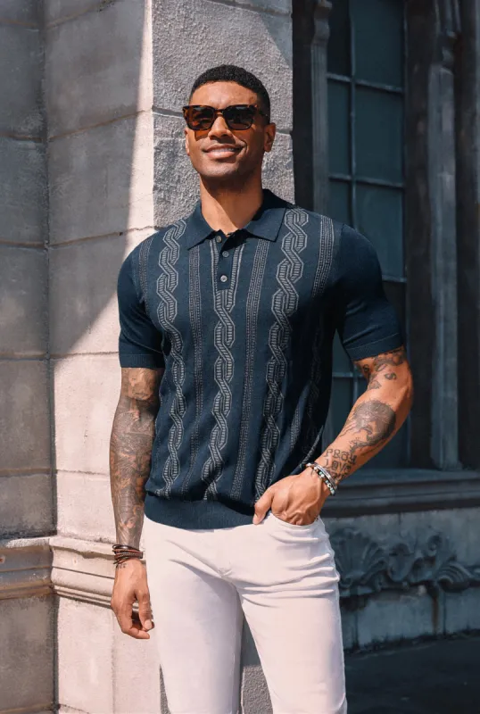 Men Contrast Color Knitted Polo-Shirt Short Sleeve Lapel Collar Knitwear Tops sold by Paul Jones