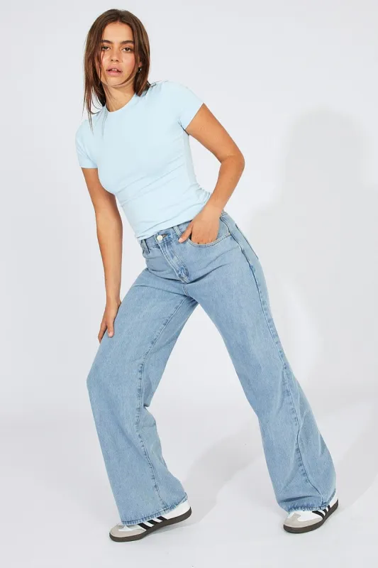 Denim Wide Leg Jean High Rise sold by Ally Fashion