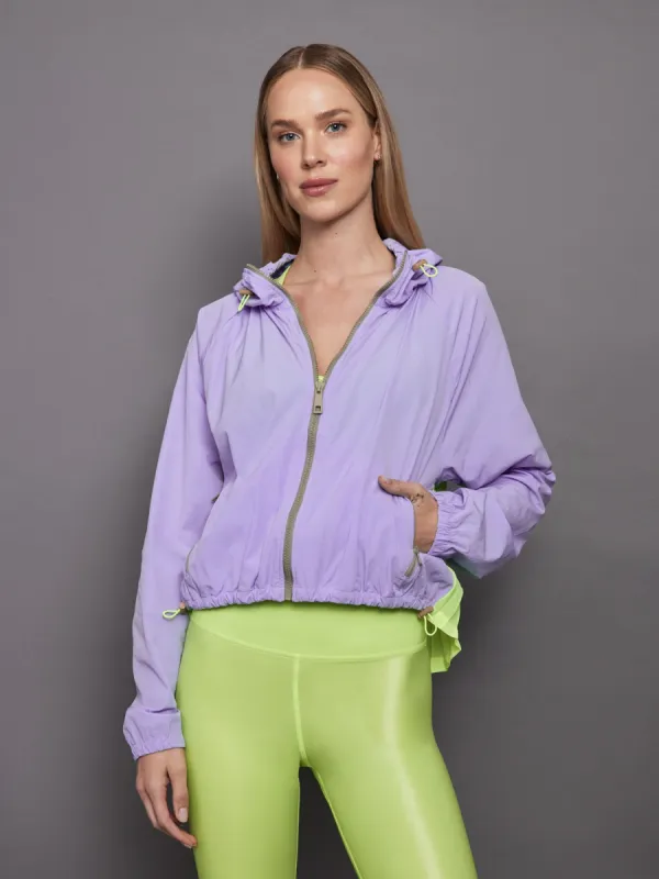 Pleated Back Running Jacket - Sweet Lavender / Acid Lime sold by Carbon38