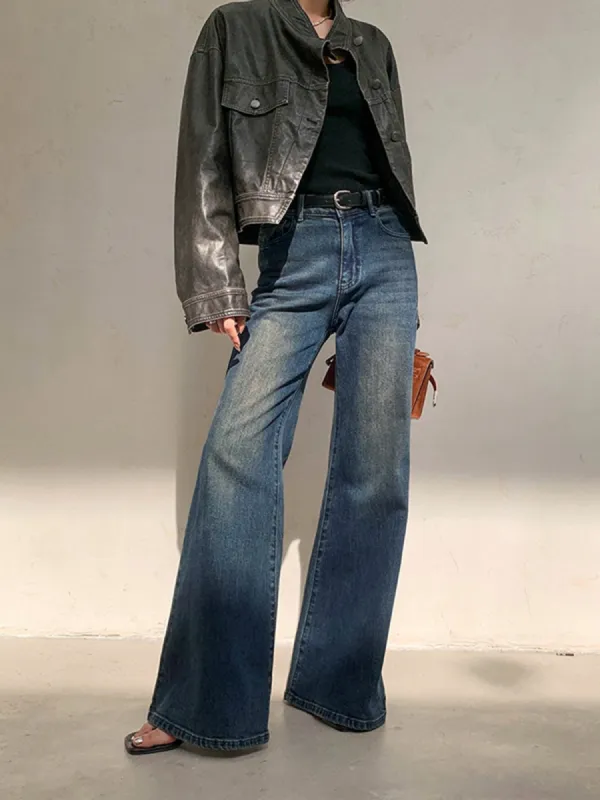 Vintage Low Rise Washed Wide Leg Jeans sold by COMMENSE