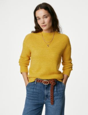 Funnel Neck Jumper with Wool sold by Marks & Spencer