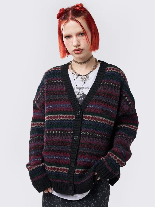 Enya Jacquard Knit Cardigan | Parallel