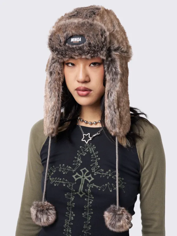 Masha Fluffy Trapper Hat sold by Minga London