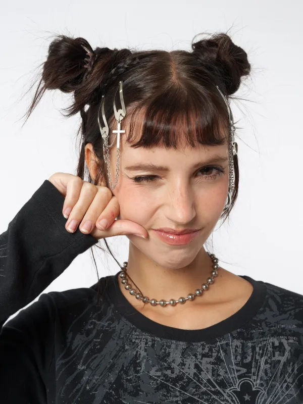 ★Minga London★ シルバー ヘアクリップ セット 送関込み Cyber Angel Hair Clips Set | Parallel
