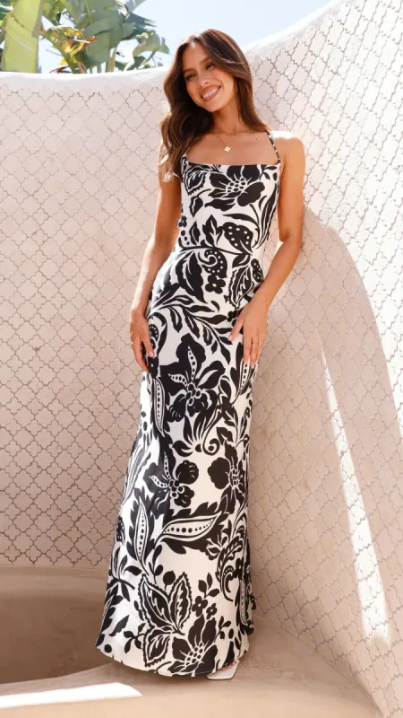 Remi Maxi Dress - Black Floral sold by Billy J