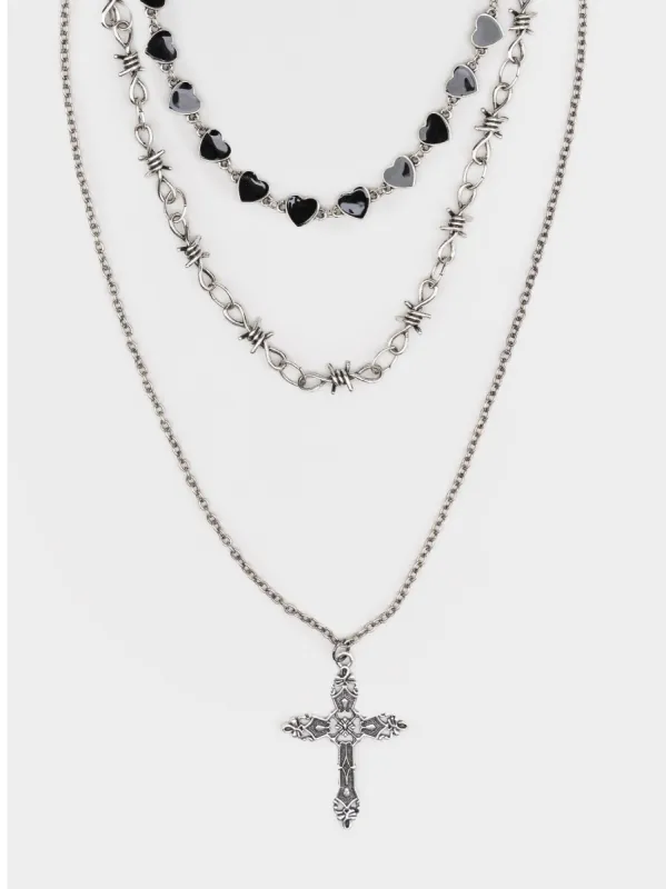 Crown Of Thorns Silver Necklace Set sold by Minga London