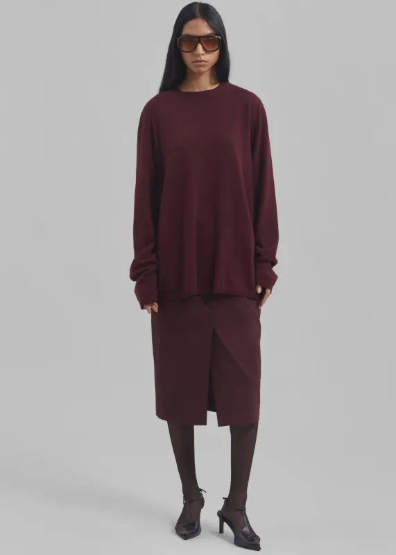 Brooklyn Midi Skirt - Burgundy sold by Frankie Shop