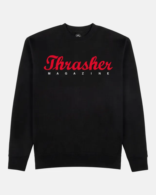 SCRIPT - CREWNECK - BLACK sold by Thrasher