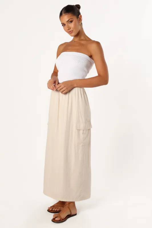 Picilo Long Midi Skirt - Stone sold by Petal & Pup