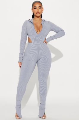 Alana Snatched Jumpsuit - Slate Grey sold by Fashion Nova