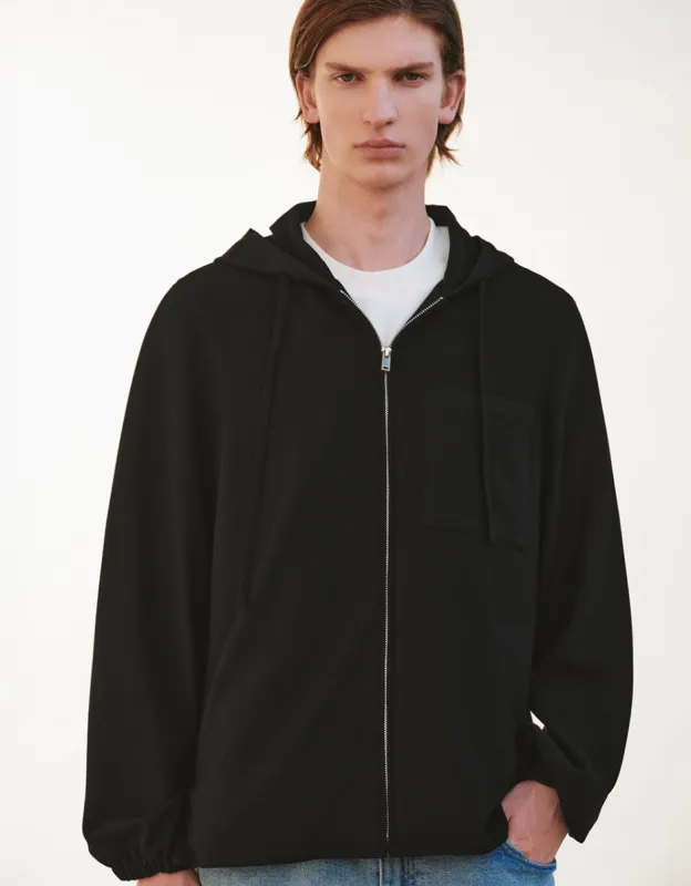 Zipper Front Hooded Jacket sold by Urban Revivo