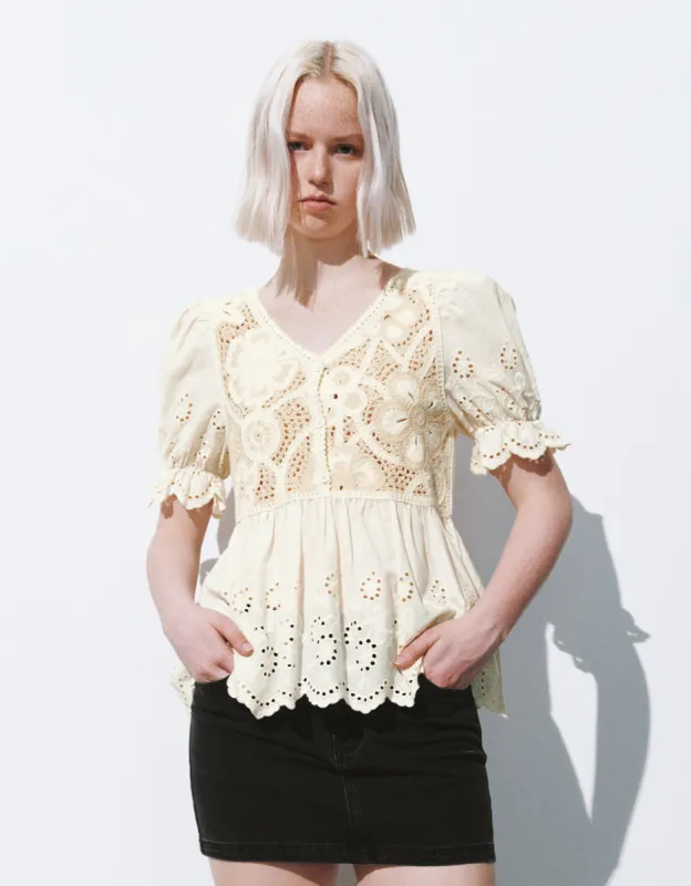 V-Neck Knitted T-Shirt sold by Urban Revivo