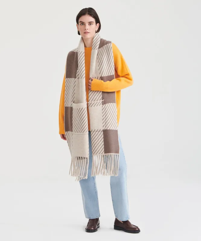 Cashmino Plaid Scarf with Pockets sold by Naadam