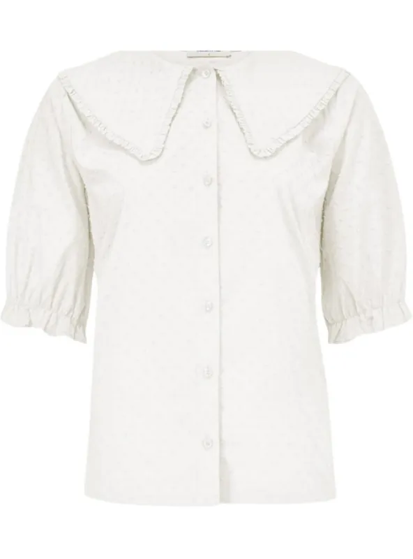 DETAILED FRILL BUTTON BLOUSE sold by FBO