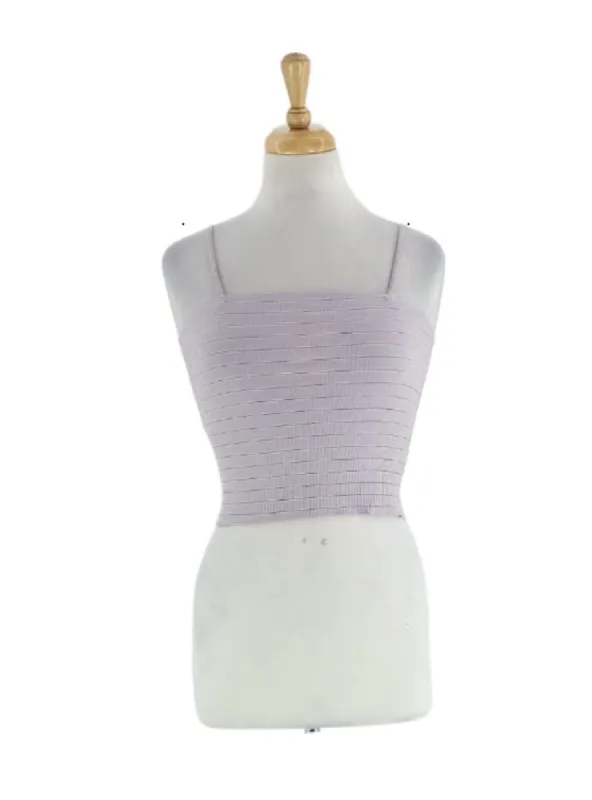 DETAILED STRIPED SLEEVELESS CROP TOP sold by FBO