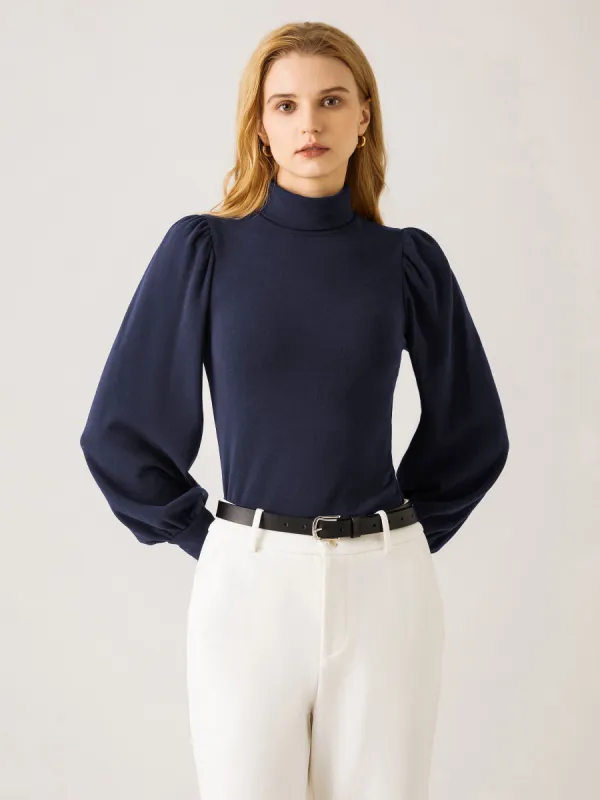 Turtleneck Puff Sleeve Top sold by ogl move