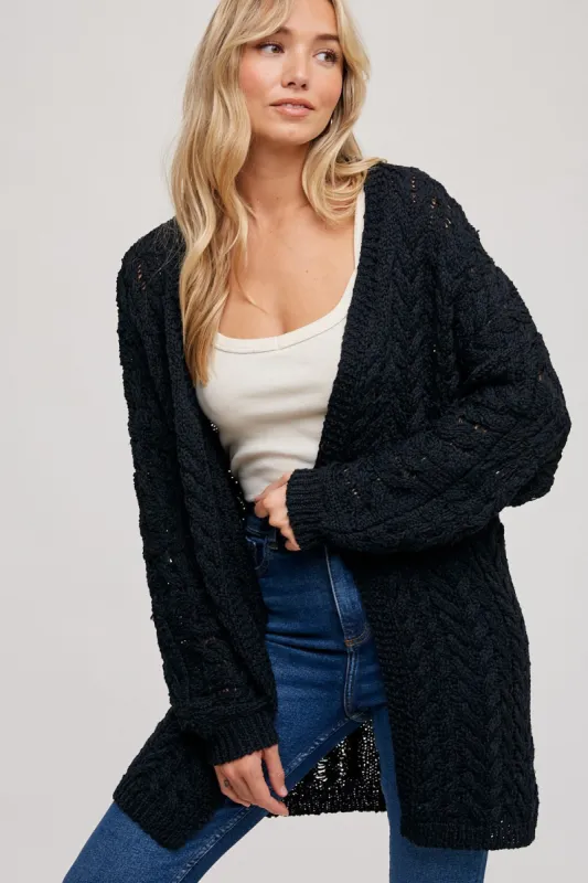 Black Knit Cardigan sold by Pinkblush