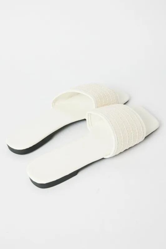White Flat Sandals sold by Ally Fashion