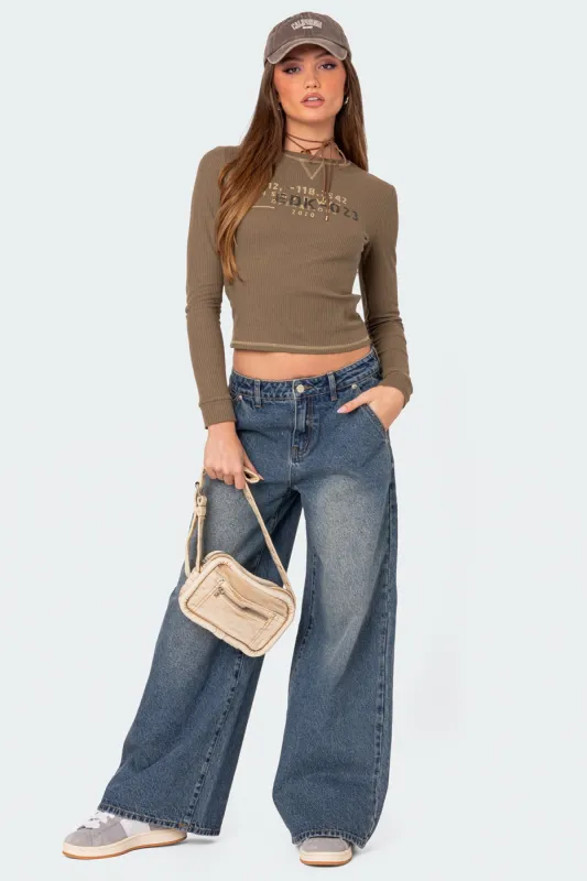 Super Baggy Wide Leg Jeans sold by Edikted