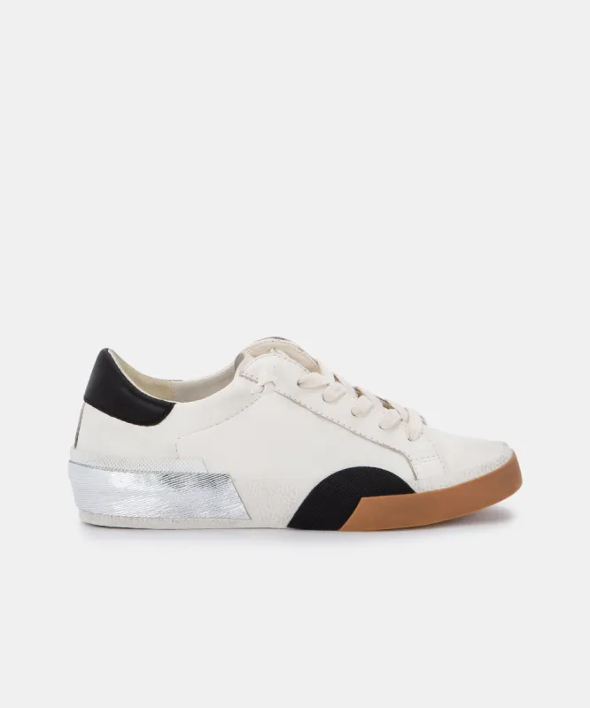 ZINA SNEAKERS WHITE BLACK LEATHER re:vita sold by Dolce Vita