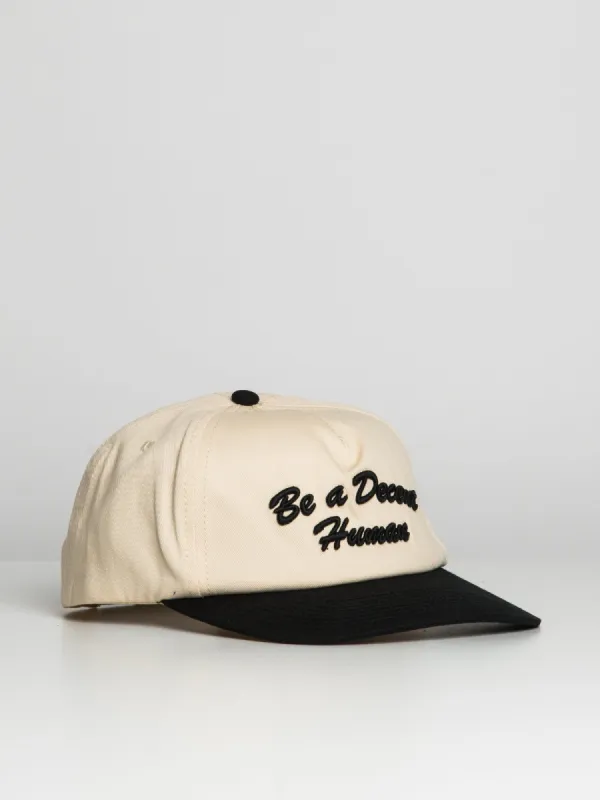 BARSTOOL SPORTS BE A DECENT HUMAN BASEBALL HAT sold by Harlow