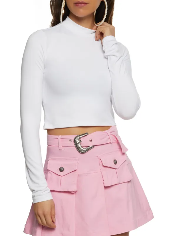 Seamless Mock Neck Crop Top sold by Rainbow