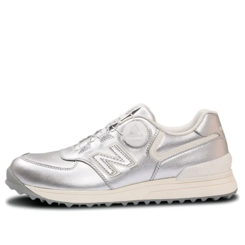 (WMNS) New Balance 574 V3 BOA Golf Shoes 'Silver White' WGBS574S sold by KicksCrew