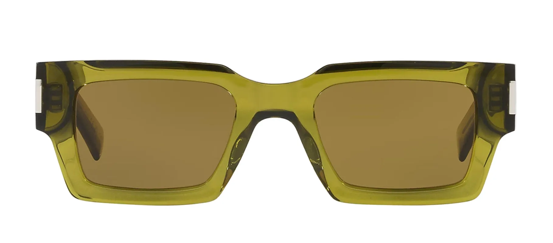 Saint Laurent CLASSIC SL 572S 005 Rectangle Plastic Green Sunglasses with Brown Lens sold by Gaffos