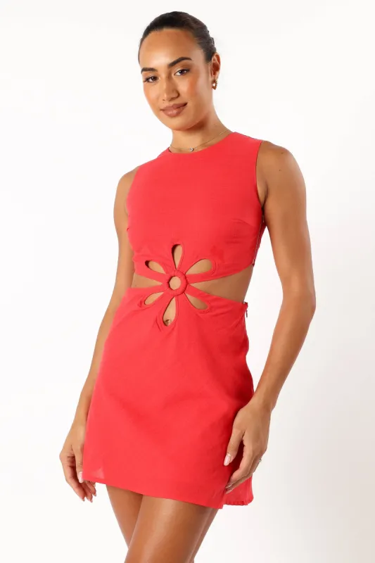 Sola Mini Dress - Red sold by Petal & Pup