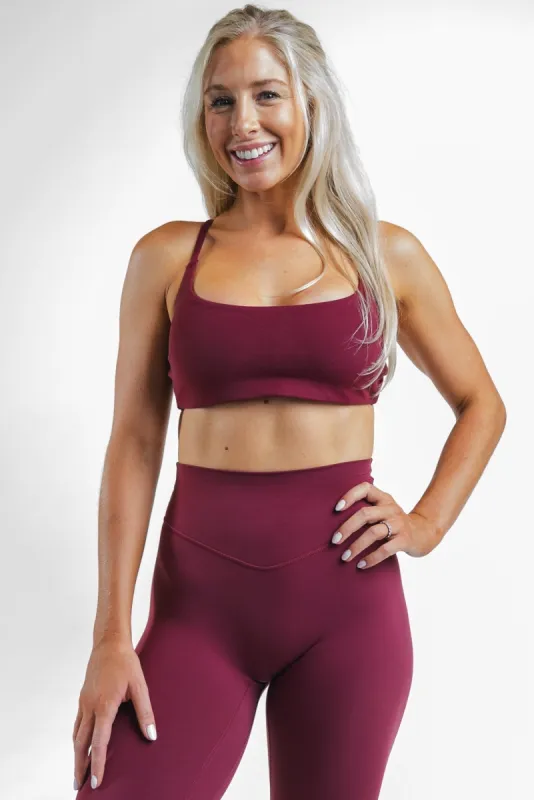 Cloud II™ Strappy Bra - Blackberry sold by Balance Athletica