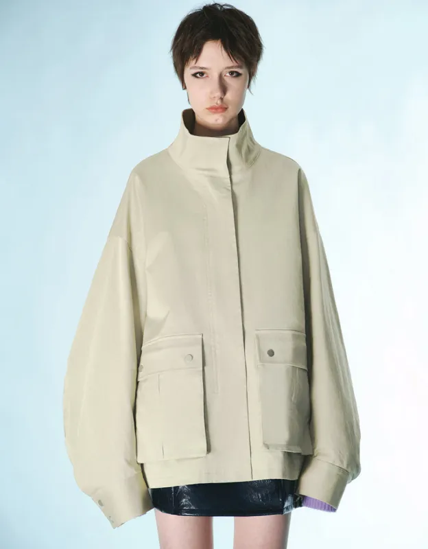 Drop Shoulder Sleeve Straight Jacket sold by Urban Revivo
