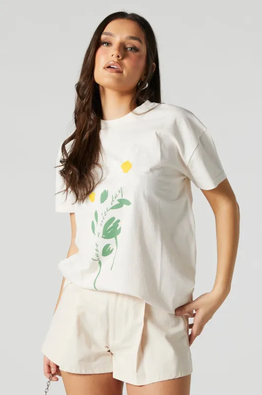 Flowers Oversized Graphic T-Shirt sold by Urban Planet