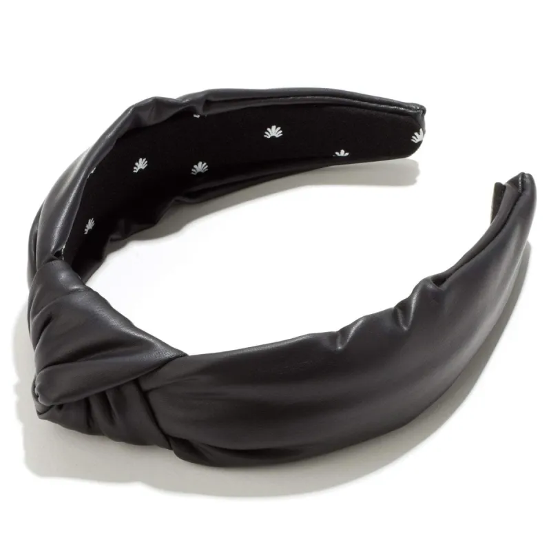 BLACK FAUX LEATHER HEADBAND sold by Lele Sadoughi