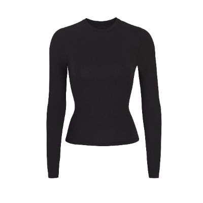 SKIMS Long Sleeve T-Shirt | Black | 2XS | Cotton Jersey sold by SKIMS