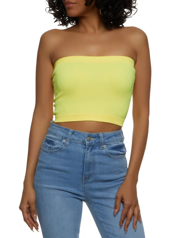 Ribbed Knit Seamless Tube Top sold by Rainbow