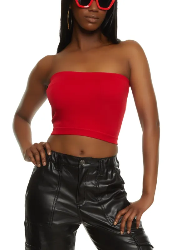 Ribbed Knit Seamless Tube Top sold by Rainbow