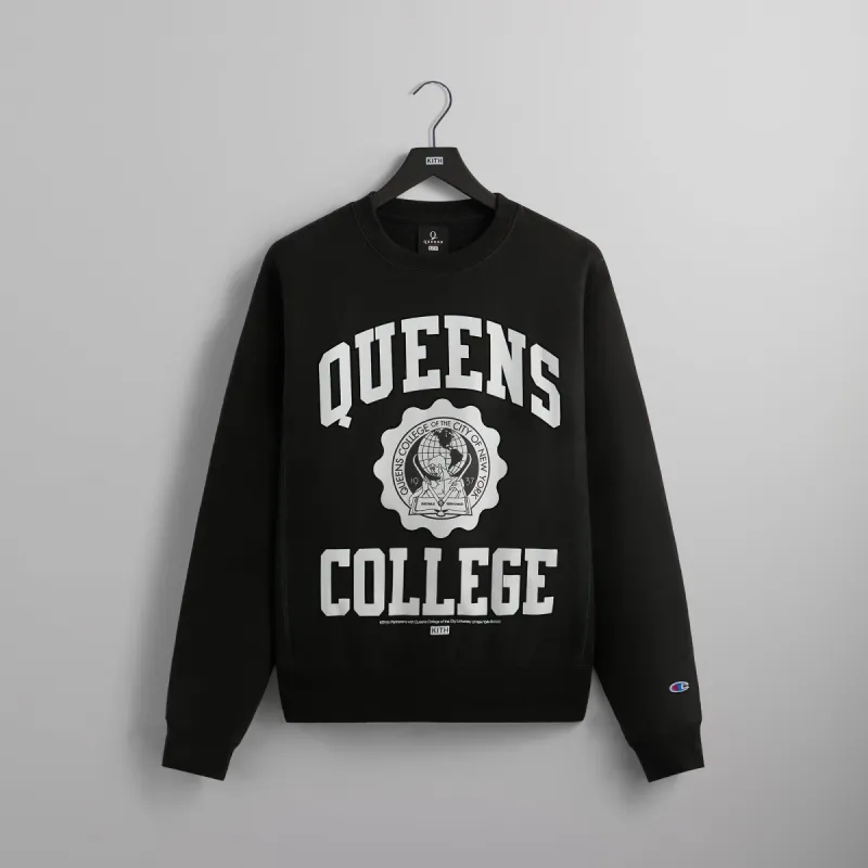 Kith for CUNY Queens College Champion Crewneck - Black sold by Kith