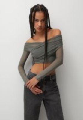 LONG SLEEVE SURPLICE - Bluse - light green sold by Zalando