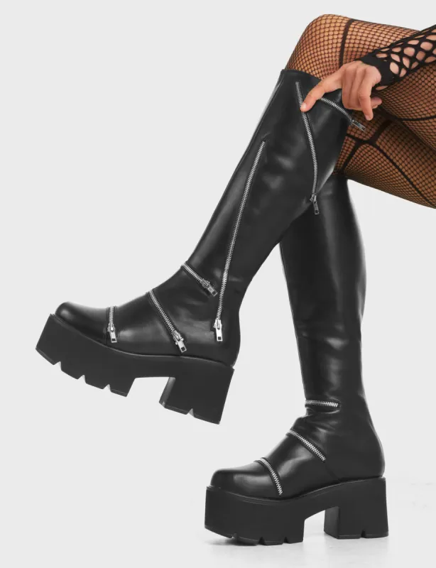 Go Figure Chunky Platform Knee High Boots sold by Lamoda