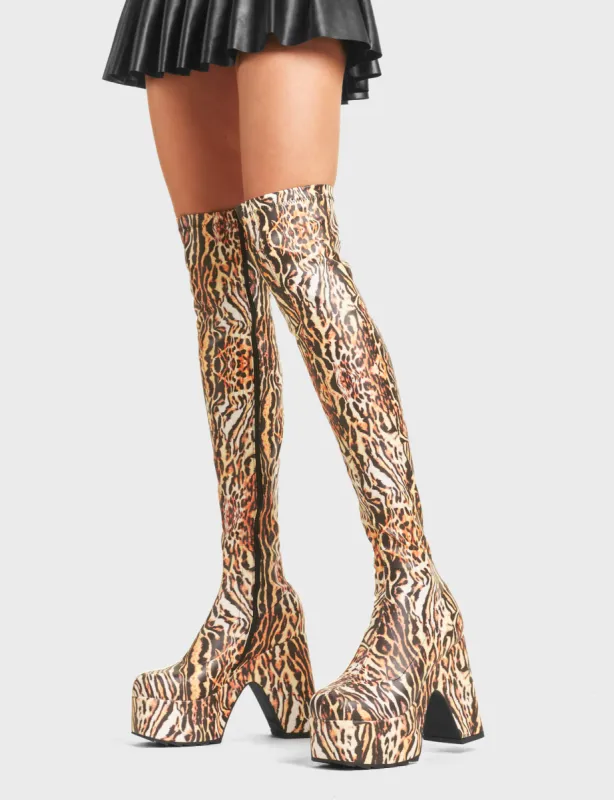 Not Your Worry Platform Thigh High Boots sold by Lamoda