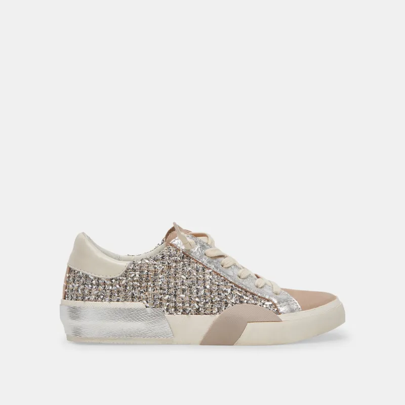 ZINA SNEAKERS DK SILVER MULTI WOVEN - re:vita sold by Dolce Vita