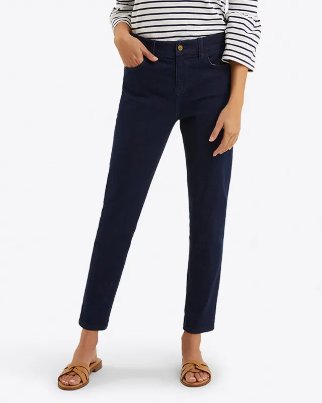 Mid-Rise Slim Jeans in Dark Wash sold by Draper James