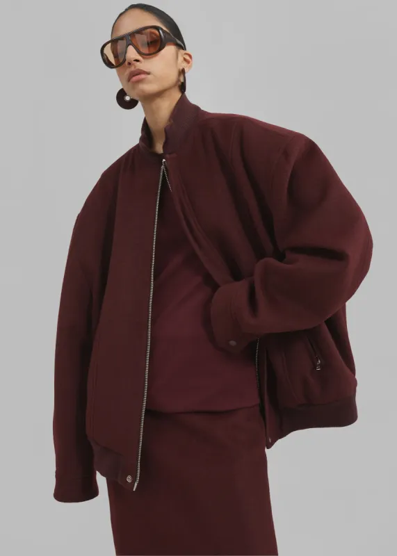 Arley Oversized Bomber - Burgundy sold by Frankie Shop
