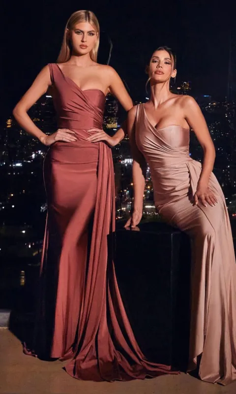 Side-Sash One-Shoulder Long Prom Dress PT004 sold by PromGirl