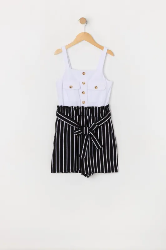 Combi-short à fines rayures avec ceinture pour fille sold by Urban Planet
